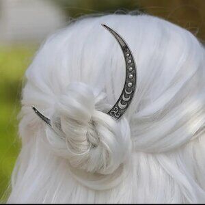 Crescent Moon Hair Fork Viking Goddess
